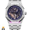 ساعت اودمار پیگه مردانه رویال اوک اتوماتیک قاب نگین صفحه اسکلتون ابی AUDEMARS PIGUET ROYAL Oak 021129