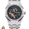 ساعت اودمار پیگه مردانه رویال اوک اتوماتیک قاب نگین صفحه اسکلتون مشکی AUDEMARS PIGUET ROYAL Oak 021130