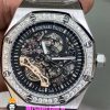 ساعت اودمار پیگه مردانه رویال اوک اتوماتیک قاب نگین صفحه اسکلتون مشکی AUDEMARS PIGUET ROYAL Oak 021130