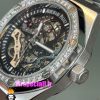 ساعت اودمار پیگه مردانه رویال اوک اتوماتیک قاب نگین صفحه اسکلتون مشکی AUDEMARS PIGUET ROYAL Oak 021130