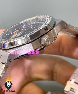 ساعت اودمار پیگه مردانه رویال اوک اتوماتیک قاب نگین صفحه اسکلتون ابی AUDEMARS PIGUET ROYAL Oak 021129