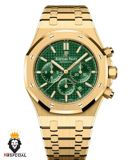 ساعت مردانه اودمار پیگه کرنوگراف طلایی صفحه سبز AUDEMARS PIGUET ROYAL 4415