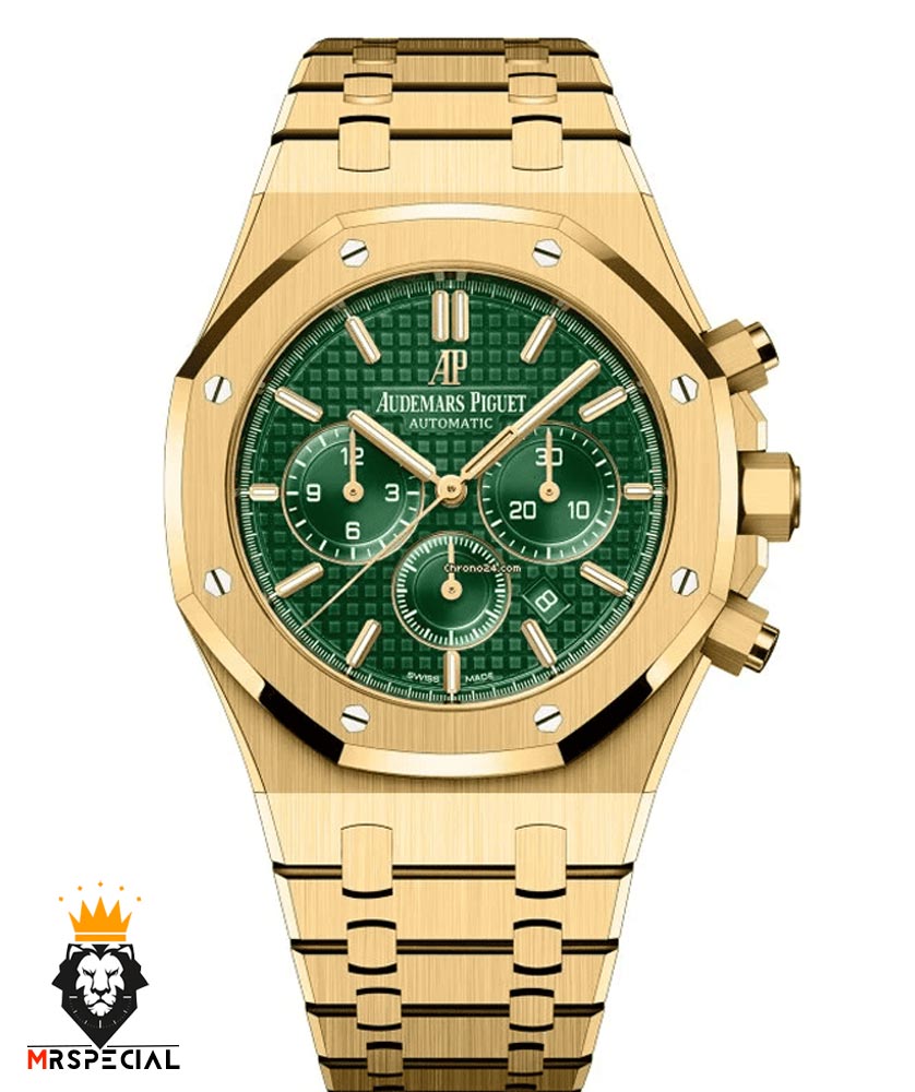 ساعت مردانه اودمار پیگه کرنوگراف طلایی صفحه سبز AUDEMARS PIGUET ROYAL 4415