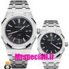 ساعت ست اودمار پیگه مردانه و زنانه باتری استیل صفحه مشکی AUDEMARS PIGUET ROYAL 4422