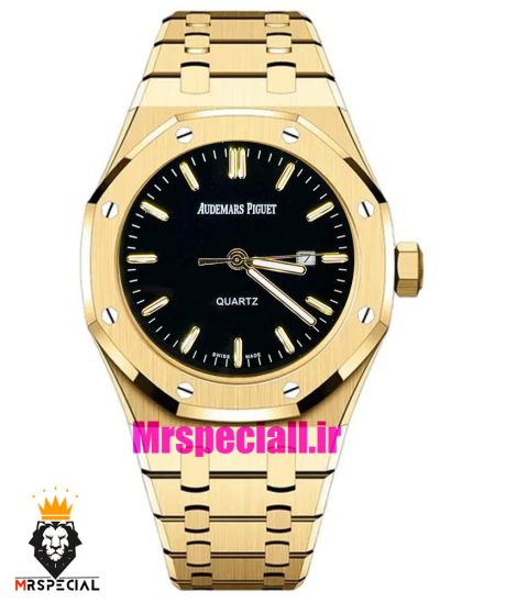 ساعت اودمار پیگه مردانه طلایی صفحه مشکی AUDEMARS PIGUET ROYAL 01634