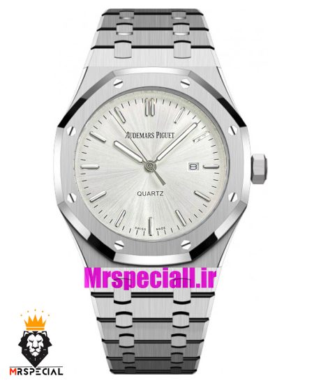 ساعت اودمار پیگه مردانه استیل صفحه سفید AUDEMARS PIGUET ROYAL 01633