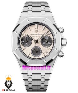 ساعت زنانه اودمار پیگه کرنوگراف بند استیل صفحه سفید AUDEMARS PIGUET ROYAL 021065