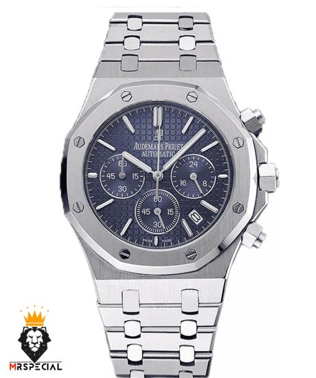 ساعت مردانه اودمار پیگه کرنوگراف استیل صفحه ابی AUDEMARS PIGUET ROYAL 4417