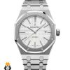 ساعت مردانه اودمار پیگه کوارتز استیل صفحه سفید  AUDEMARS PIGUET ROYAL 01009