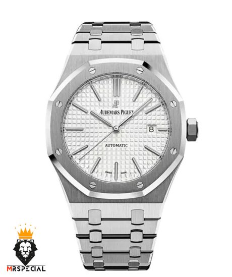 ساعت مردانه اودمار پیگه کوارتز استیل صفحه سفید AUDEMARS PIGUET ROYAL 01009