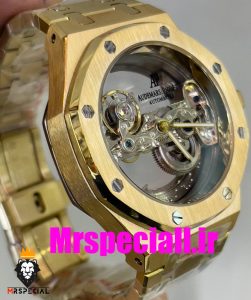 ساعت اودمار پیگه مردانه اتوماتیک ای پی رویال اوک طلایی اسکلتون AUDEMARS PIGUET ROYAL Oak 020691