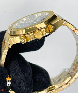 ساعت مردانه اودمار پیگه کرنوگراف طلایی صفحه مشکی AUDEMARS PIGUET ROYAL 01639