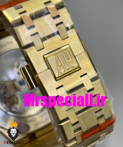 ساعت اودمار پیگه مردانه اتوماتیک ای پی رویال اوک طلایی اسکلتون AUDEMARS PIGUET ROYAL Oak 020691