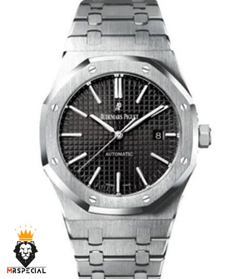 ساعت مردانه اودمار پیگه کوارتز استیل صفحه مشکی AUDEMARS PIGUET ROYAL 0852