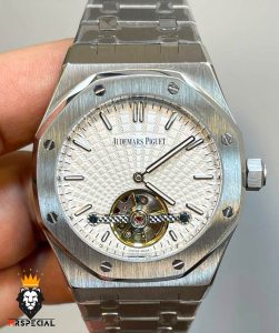 ساعت اودمار پیگه مردانه رویال اوک اتوماتیک صفحه سفید AUDEMARS PIGUET ROYAL Oak 02082