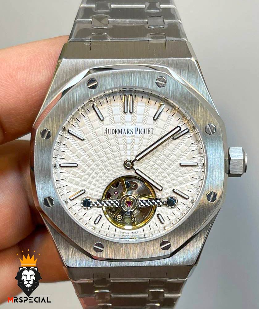 ساعت اودمار پیگه مردانه رویال اوک اتوماتیک صفحه سفید AUDEMARS PIGUET ROYAL Oak 02082