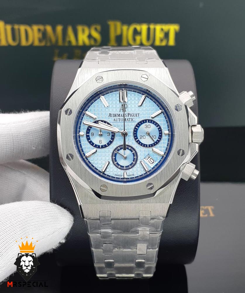 ساعت مردانه اودمار پیگه کرنوگراف استیل صفحه تیفانی AUDEMARS PIGUET ROYAL 01563