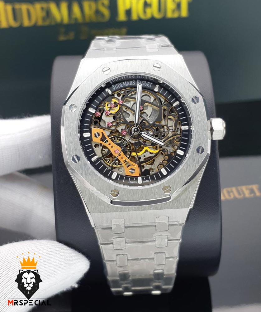 ساعت اودمار پیگه مردانه اتوماتیک ای پی رویال اوک اسکلتون AUDEMARS PIGUET ROYAL 01566