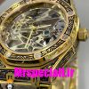 ساعت اودمار پیگه مردانه اتوماتیک ای پی رویال اوک طلایی حکاکی AUDEMARS PIGUET ROYAL Oak 020692