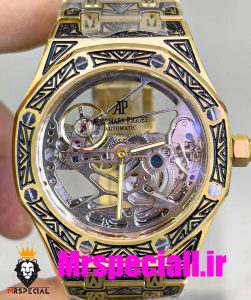 ساعت اودمار پیگه مردانه اتوماتیک ای پی رویال اوک طلایی حکاکی AUDEMARS PIGUET ROYAL Oak 020692