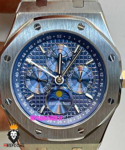 ساعت اودمار پیگه مردانه رویال اوک اتوماتیک صفحه ابی AUDEMARS PIGUET ROYAL Oak 021340 