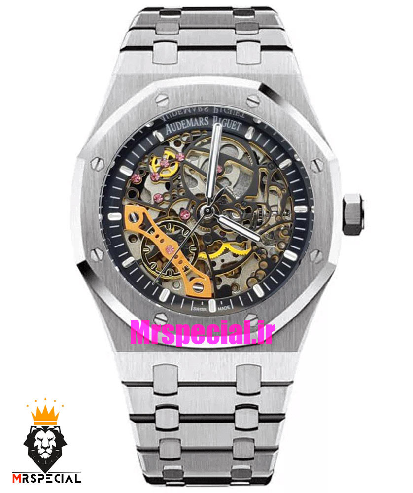 ساعت اودمار پیگه مردانه اتوماتیک ای پی رویال اوک اسکلتون AUDEMARS PIGUET ROYAL 01566