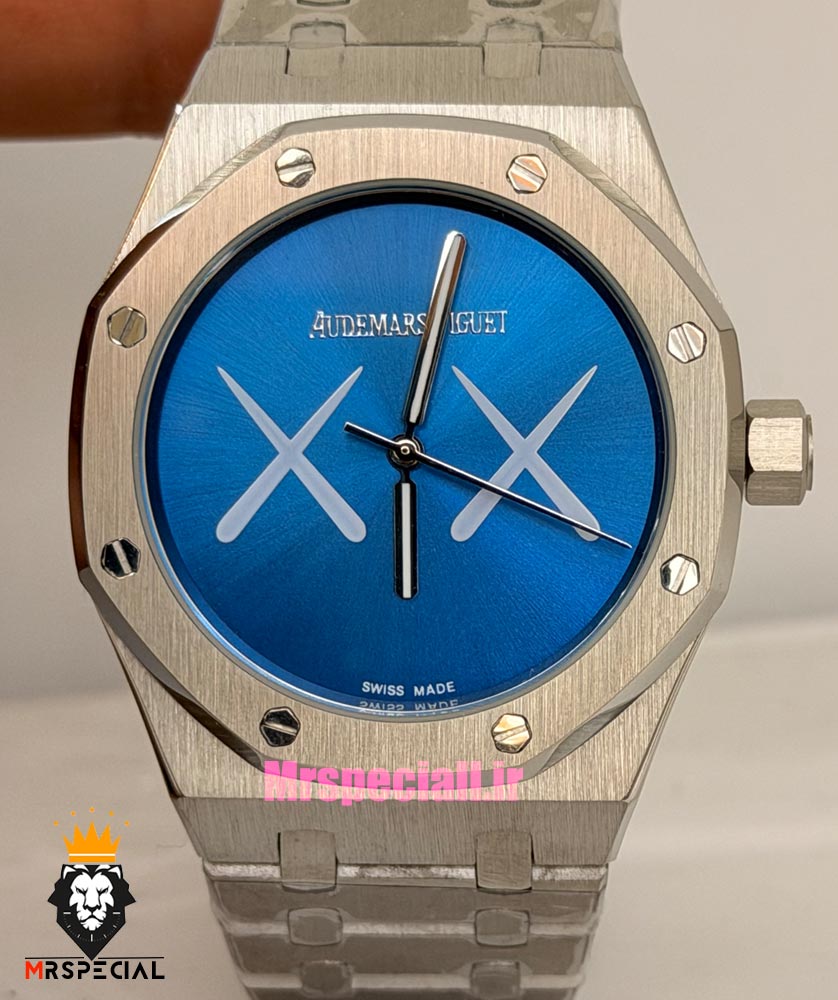 ساعت اودمار پیگه رویال اوک مردانه استیل صفحه ابی AUDEMARS PIGUET ROYAL Oak 021584