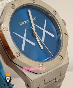 ساعت اودمار پیگه رویال اوک مردانه استیل صفحه ابی AUDEMARS PIGUET ROYAL Oak 021584
