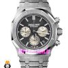ساعت مردانه اودمار پیگه کرنوگراف استیل صفحه مشکی AUDEMARS PIGUET ROYAL 01564