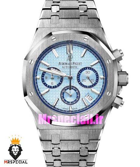 ساعت مردانه اودمار پیگه کرنوگراف استیل صفحه تیفانی AUDEMARS PIGUET ROYAL 01563