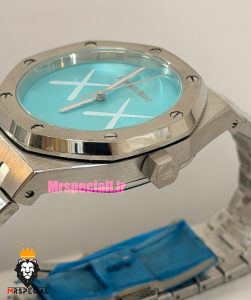 ساعت اودمار پیگه رویال اوک مردانه استیل صفحه تیفانی AUDEMARS PIGUET ROYAL Oak 021585