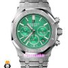 ساعت مردانه اودمار پیگه کرنوگراف استیل صفحه سبز AUDEMARS PIGUET ROYAL 0977