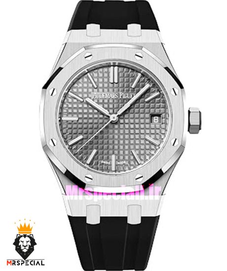 ساعت مردانه اودمار پیگه کوارتز استیل صفحه طوسی AUDEMARS PIGUET ROYAL 01309