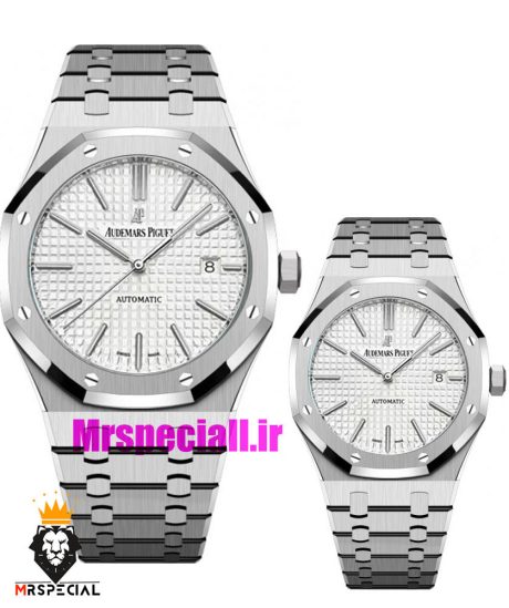 ساعت ست اودمار پیگه مردانه و زنانه استیل صفحه سفید Audemars Piguet Royal 01575