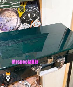 جعبه ساعت چوبی 12 تایی لوکس رنگ سبز کله غازی 0050 WATCH BOX 