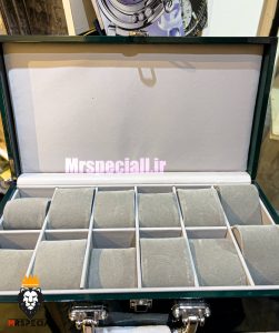 جعبه ساعت چوبی 12 تایی لوکس رنگ سبز کله غازی 0050 WATCH BOX 