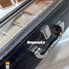 جعبه ساعت چوبی 12 تایی چرم مشکی در شیشه ای لوکس داخل طوسی 0053 WATCH BOX