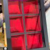 جعبه ساعت چوبی 6 تایی مشکی پارچه قرمز 0050 WATCH BOX