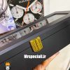 جعبه ساعت چوبی 6 تایی مشکی درب شیشه ای پارچه طوسی 0051 WATCH BOX