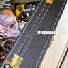 جعبه ساعت چوبی 6 تایی چرم مشکی دور دوخت پارچه طوسی 0052 WATCH BOX