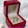 جعبه انگشتر چوبی قرمز داخل کرم مناسب انواع انگشتر 0043 RING BOX