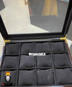 جعبه ساعت طرح چوب 12 تایی مشکی لوکس 0023 WATCH BOX