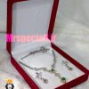 جعبه سرویس گردنبند و گوشواره چوبی قرمز داخل کرم 0046 SERVICE BOX