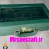 جعبه ساعت لوکس 12 تایی چرم پوست ماری سبز باکیفیت 0032 WATCH BOX
