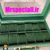 جعبه ساعت لوکس 12 تایی چرم پوست ماری سبز باکیفیت 0032 WATCH BOX