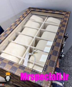 جعبه ساعت 12 تایی لویی ویتون وارداتی چرم دور دوخت 0035 WATCH BOX louis vuitton