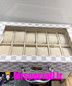 جعبه ساعت 12 تایی لویی ویتون وارداتی چرم دور دوخت 0036 WATCH BOX louis vuitton