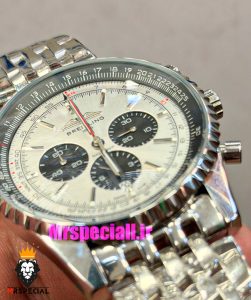 ساعت مردانه برایتلینگ نوی تایمر کرنوگراف بند استیل صفحه طوسی Breitling Navitimer 021725 