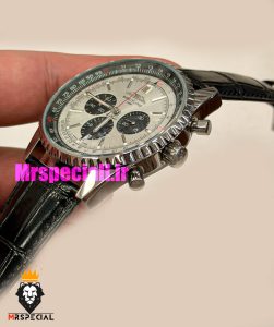 ساعت مردانه برایتلینگ نوی تایمر کرنوگراف بند چرم صفحه طوسی Breitling Navitimer 021724