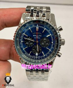 ساعت مردانه برایتلینگ نوی تایمر کرنوگراف بند استیل صفحه ابی Breitling Navitimer 021726 